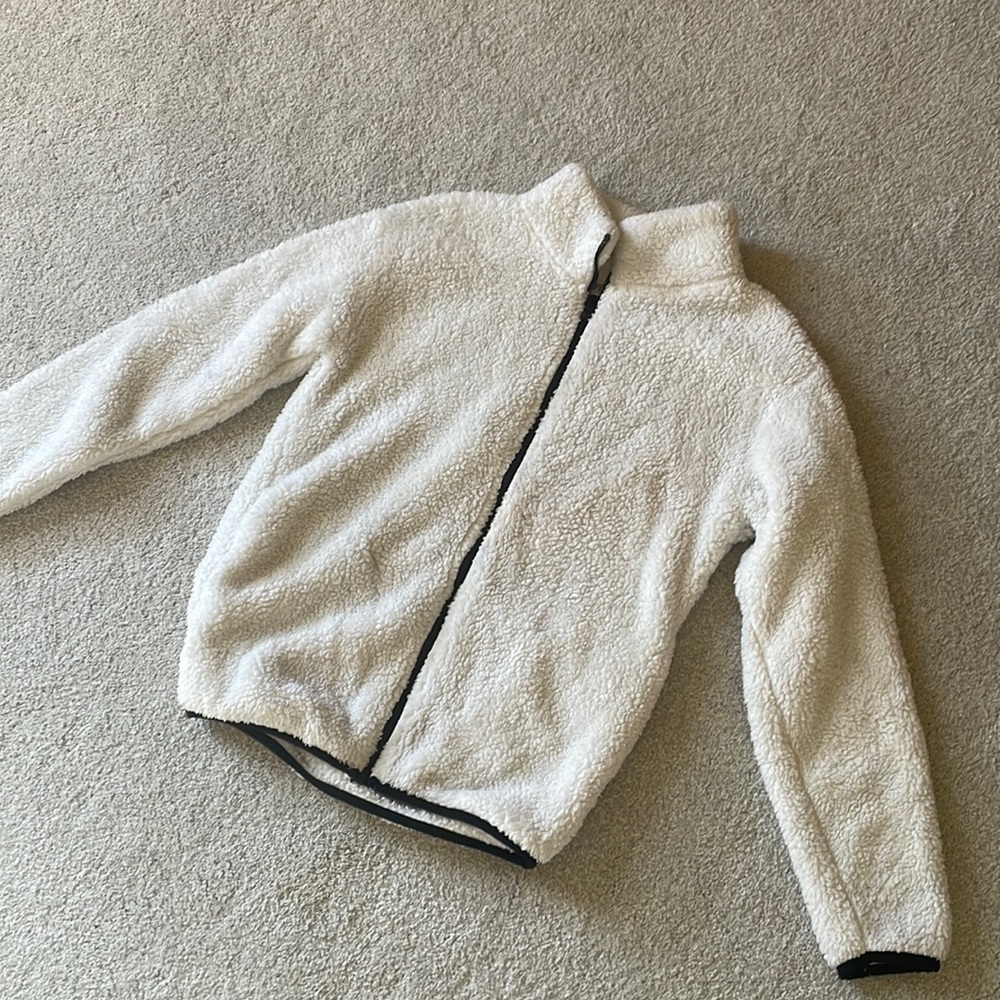 Pink!  white fluffy coat 😁